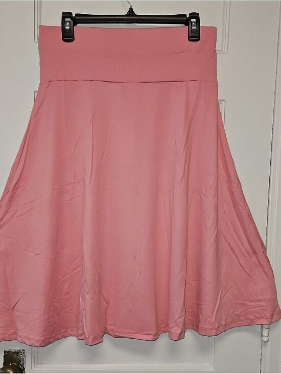Doublju Dresses & Skirts - Pink Circle Skirt with Flattering Full Swing M-3X